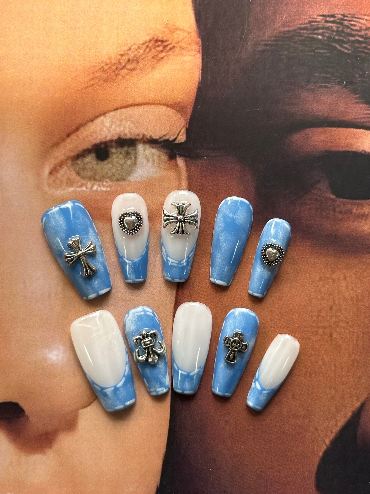 BLUE JEANS HANDMADE PRESS-ON NAILS