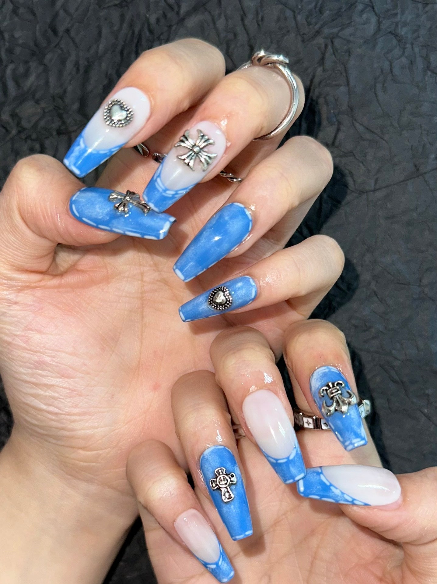 BLUE JEANS HANDMADE PRESS-ON NAILS